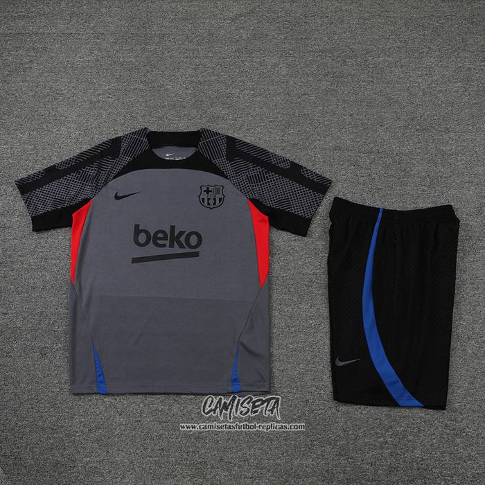 Chandal del Barcelona 2022-2023 Manga Corta Gris - Pantalon Corto